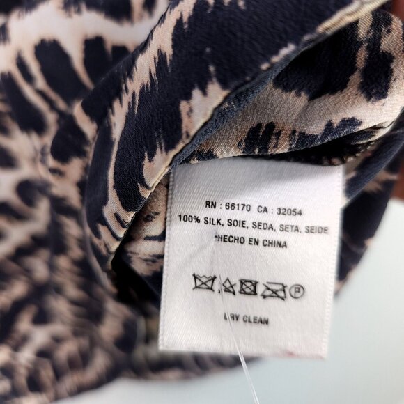 Anthropologie Maeve Silk Blouse Womens Size Small Animal Print 3/4 Sleeve - Picture 8 of 11